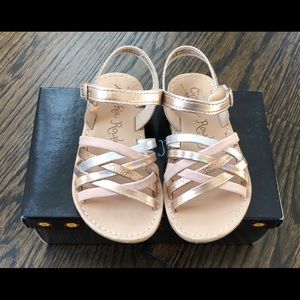 Girls rose metallic sandals